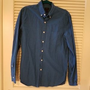 J CREW Men's Blue Plaid Button Dress Shirt